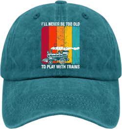 I'll Never Be Too Old to Play with Trains USAs American Flag Cool Hats for Men Lids Cap for Women Cute Baseball Cap