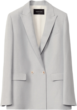 Long Sleeve Blazer In Grey