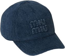 logo-embroidered denim cap