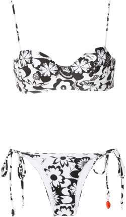 floral-print bikini set