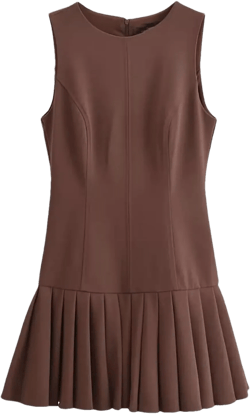 Women Sleeveless Pleated Dress Casual Mini Female Fashion Elegant Short Party Dress Medium 1