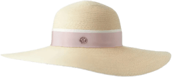 Blanche straw capeline hat