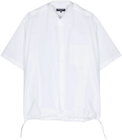 drawstring-hem cotton shirt