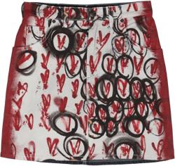 Exclusive Painted Art denim skirt