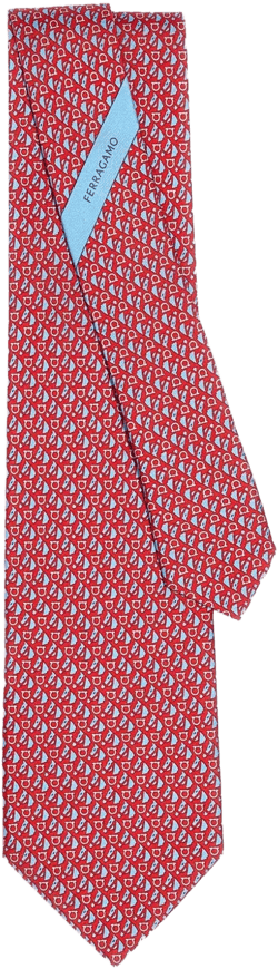 equestrian-print silk tie