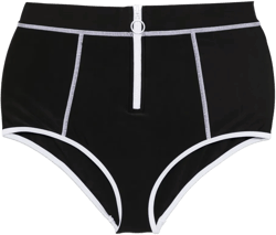 high-waisted zipped swim bottom