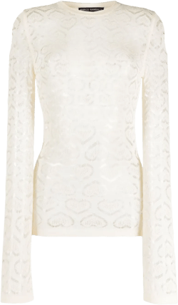 heart-motif long-sleeved top