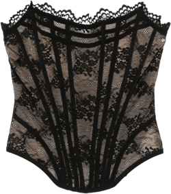 lace-appliqué corset top