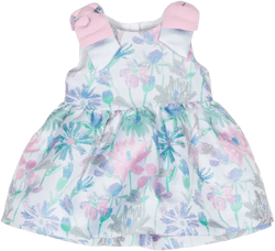 bow-detail floral-print dress