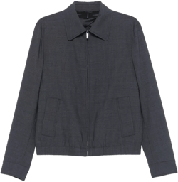 Brushed Wool-blend Flannel Bomber Jacket In Gray