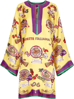 graphic-print kaftan