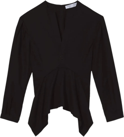 V-neck cotto poplin top