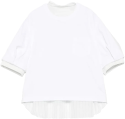 striped panelled T-shirt 