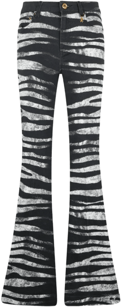 zebra-print jeans