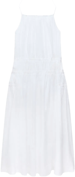 gathered scoop-back dress