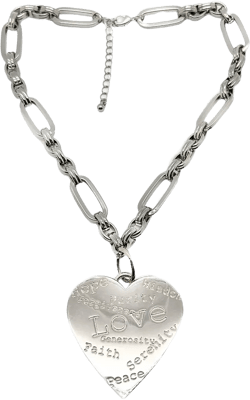 1980's Edouard Ramboud Heart Message necklace