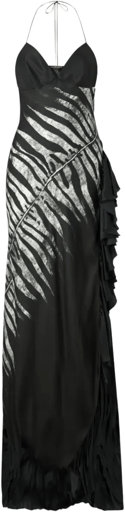 zebra-print maxi dress