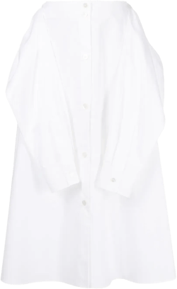 button-up sleeve-tie skirt
