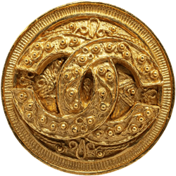 1994 CC Round costume brooch