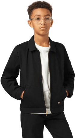 Dickies Kids' Eisenhower Jacket, Black (BSK), ,M