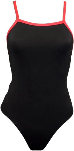Adoretex Girl's/Women's Polyester Solid Pro One-Piece Athletic Sports Racing Swimsuit 42 Black/Red