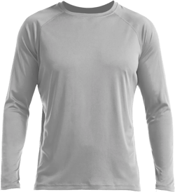 HISKYWIN Men's Long Sleeve Shirts Lightweight UPF 50+ Sun Protection SPF Outdoor T-Shirts Fishing Hiking Running Tee Tops Bshirt-light Grey Small