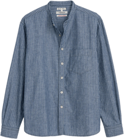 OMNIGOD x Alex Mill Band Collar Shirt in Stripe