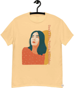 Soaked in Pretty Sunshine – Woman Illustration Tee | Summer Cotton T-Shirt