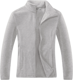 Outdoor Ventures Women's Lightweight Warm Zip Up Long-Sleeve Soft Polar Fleece Jacket for Fall Winter Light Grey Heather 3X-Large