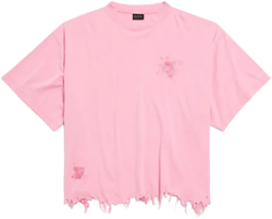 Women's Balenciaga Nail Polish Cropped T-shirt in Baby Pink