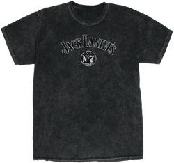 Jack Daniel's Mens S/S Black Vintage Mineral Wash Logo Tee Shirt