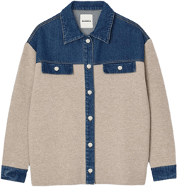 Denim and knitwear coatigan