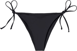 Womens Thong Bikini Swimsuits Summer Tie Side Solid Swimsuit Bottoms Sexy String Brazilian Bathing Suit Bottom Briefs #A01-black Medium
