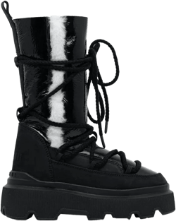lace-up patent combat boots
