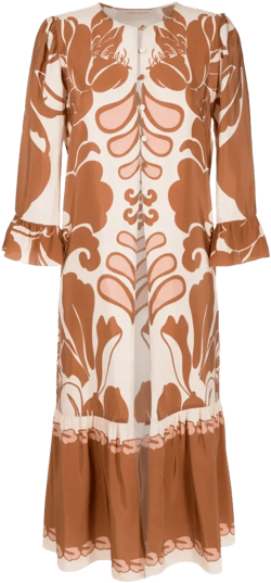 graphic-print silk dress