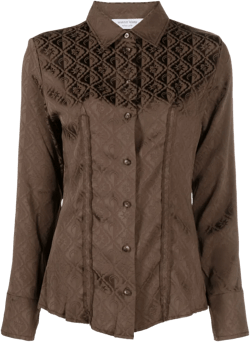 Moon Diamant jacquard satin shirt