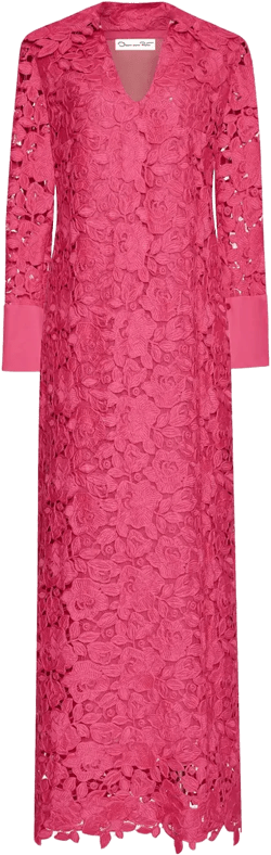 guipure-lace gown