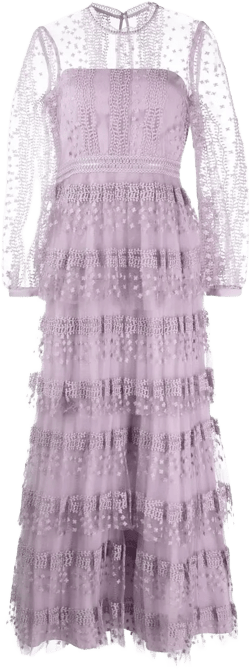 tiered lace maxi dress