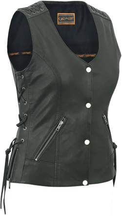 Women's Vest with Grommet and Lacing Accents