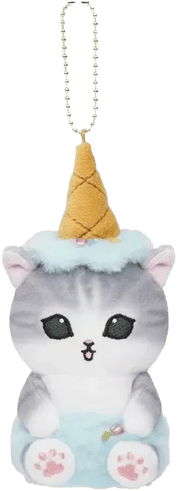 Mofusand Kawaii Cute Cat Japanese Ice Cream Series Soft Plush Toys Keychain Pendant