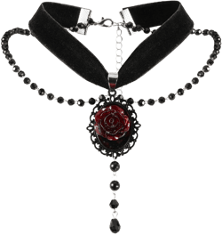 Gothic Rose Design Pendant Necklace