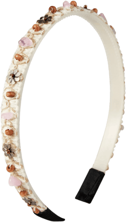 FLOWER & HEART EMBROIDERED HEADBAND