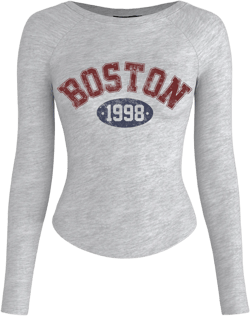 Boston 1998 Scoop Neckline Graphic Long Sleeve Tee
