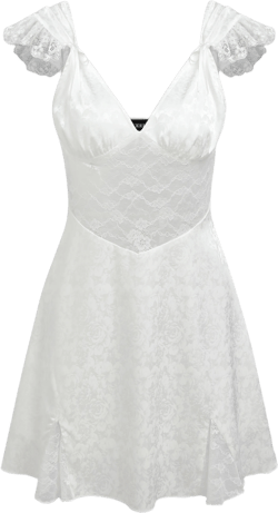Floral Jacquard Lace V-neck Mini Dress