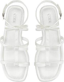 BOWKNOT STRAPPY SATIN FLAT SANDALS