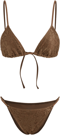 V-neck Floral Triangle Bikini Set