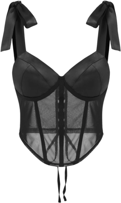 Satin Sweetheart Bowknot Corset Lace Up Tank Top