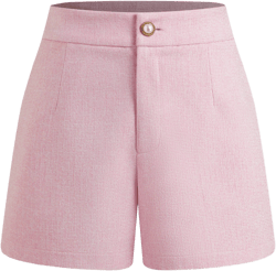 Woven Mid Rise Solid Pocket Shorts