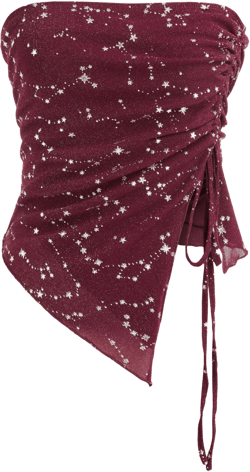 Star Print Drawstring Tube Top & Shrug
