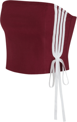 Cotton-blend Side Striped Cropped Tube Top
